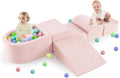 OLAKIDS 5-Piece Toddler Foam Climbing Blocks with Ball Pit, Indoor Play Gym for Crawling & Sliding