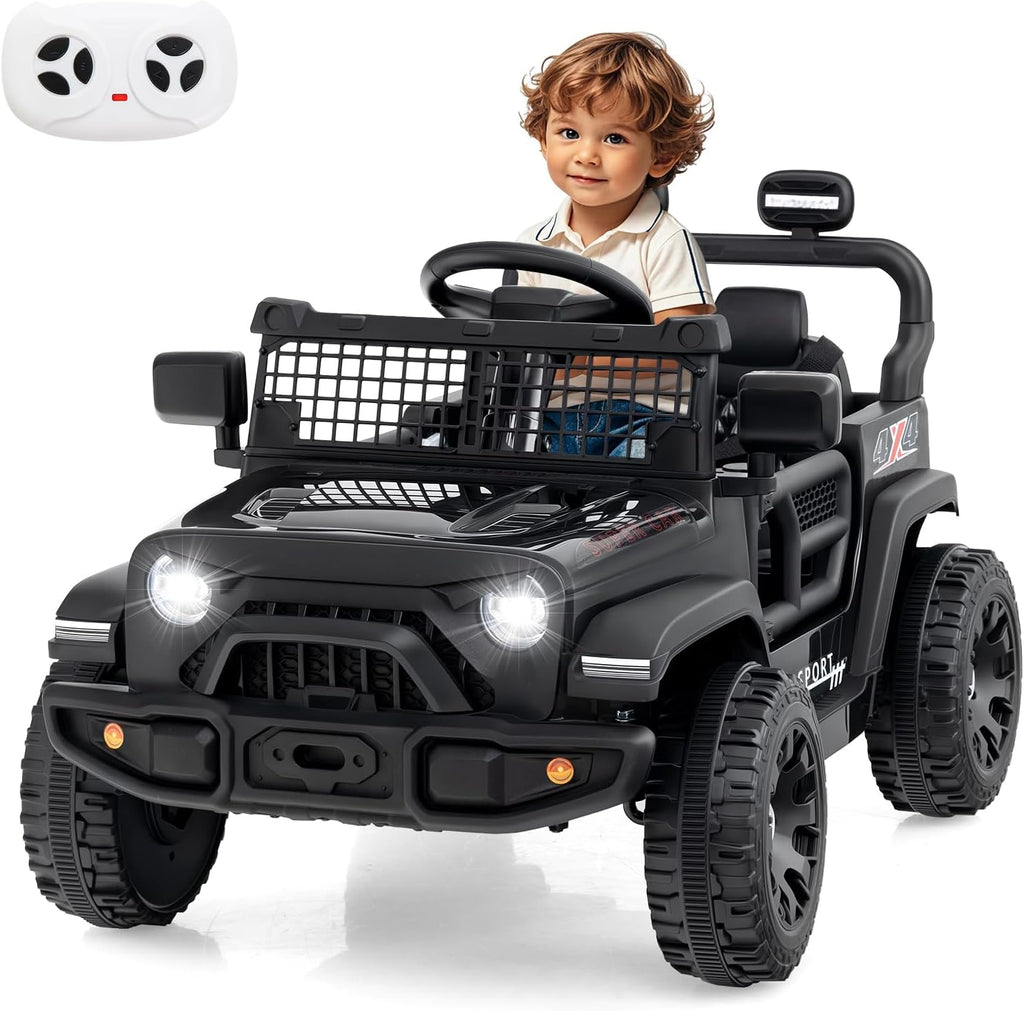OLAKIDS 12V Ride On Truck, Battery Powered Electric Vehicle for Kids with Remote Control Ride on Toy for 3+ Boys Girls