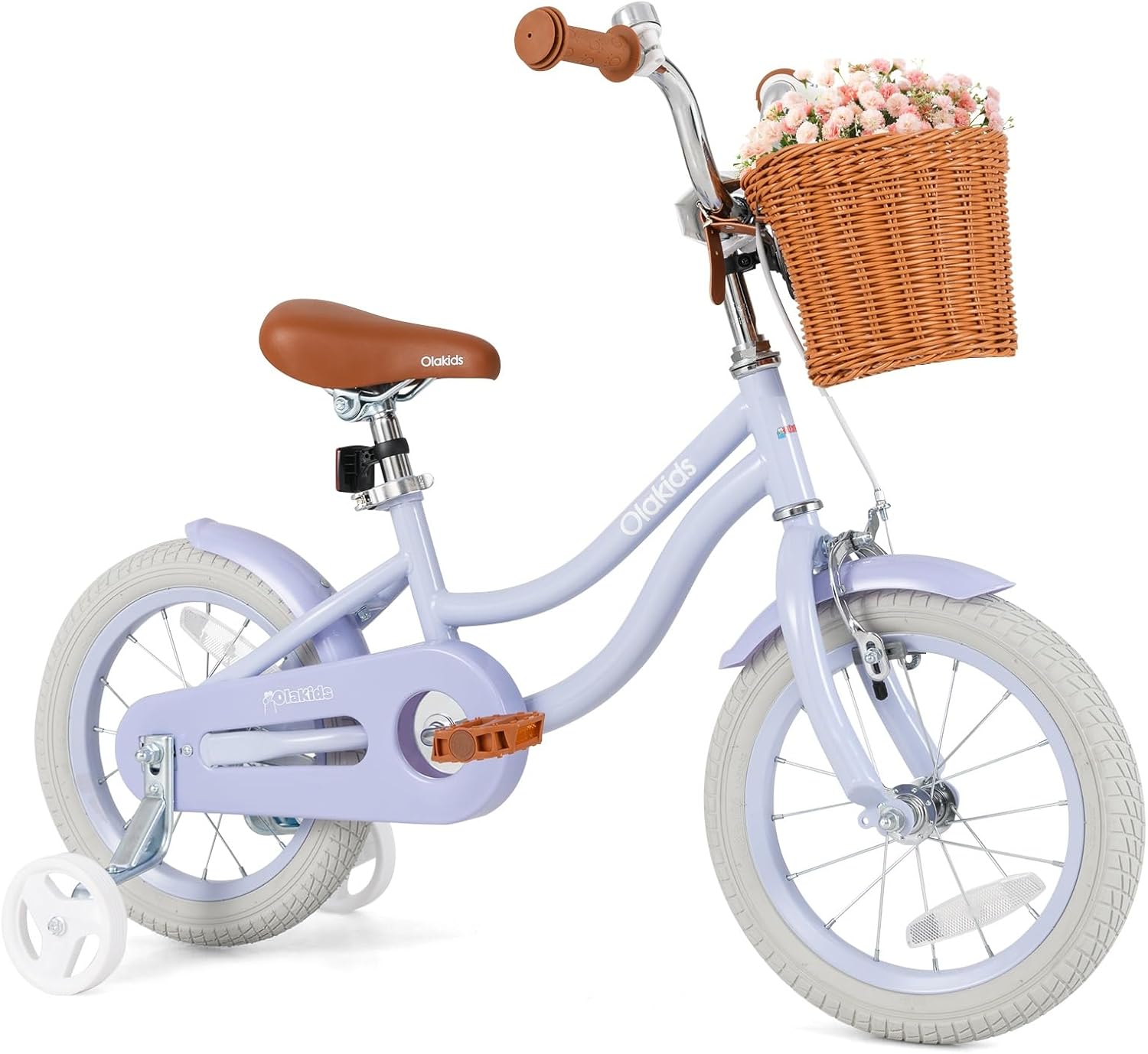 OLAKIDS Kids Bike 12/14/16/18 Inch with Training Wheels & Basket for Ages 3-8