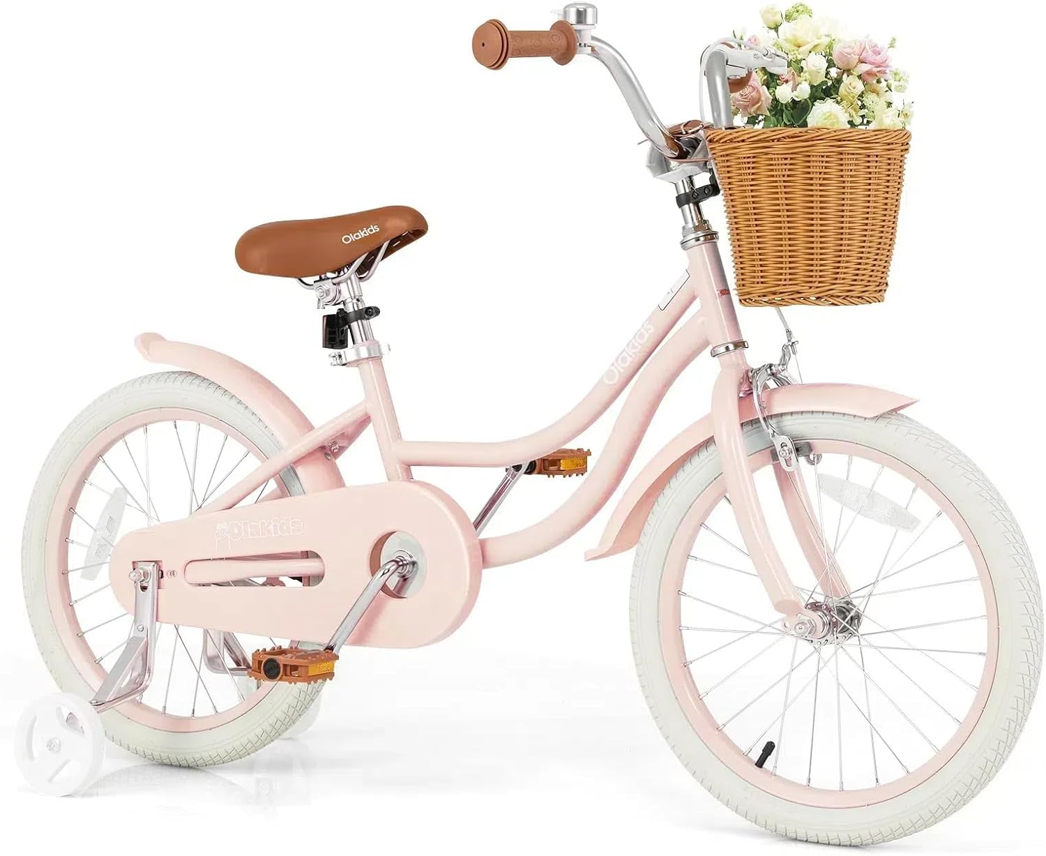 OLAKIDS Kids Bike 12/14/16/18 Inch with Training Wheels & Basket for Ages 3-8