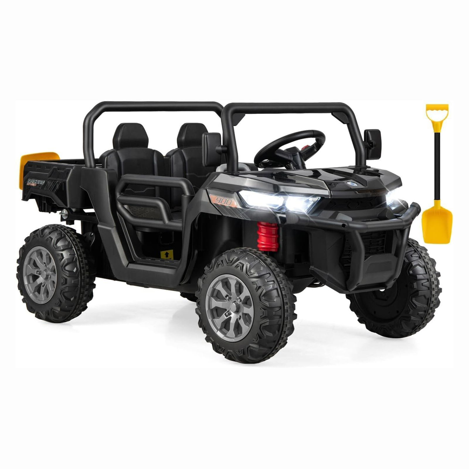 OLAKIDS 12V 2-Seat Off-Road UTV with Remote Control Dump Bed and Rocking Mode