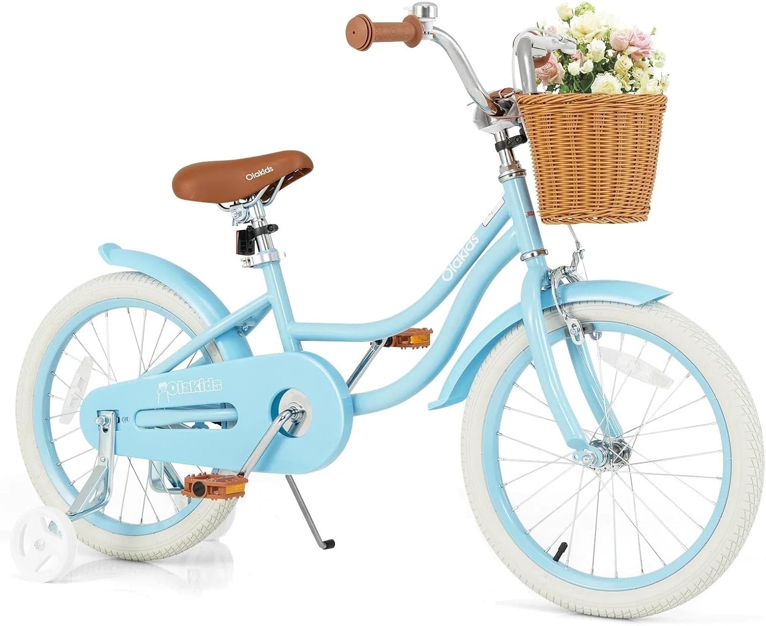 OLAKIDS Kids Bike 12/14/16/18 Inch with Training Wheels & Basket for Ages 3-8
