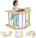 OLAKIDS Climbing Arch for Toddlers 5 in 1 Wooden Indoor Kids Climber Rocker Montessori Sensory Table