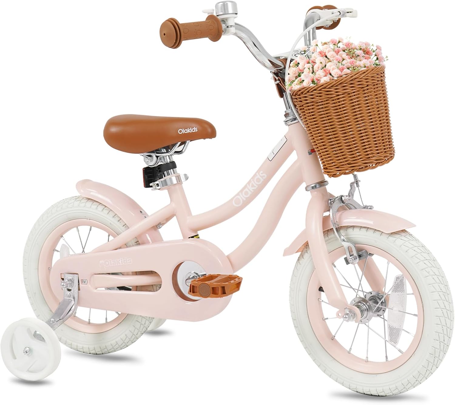 OLAKIDS Kids Bike 12/14/16/18 Inch with Training Wheels & Basket for Ages 3-8
