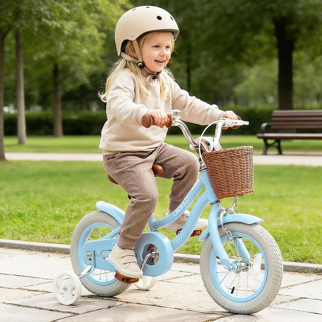 OLAKIDS Kids Bike 12/14/16/18 Inch with Training Wheels & Basket for Ages 3-8