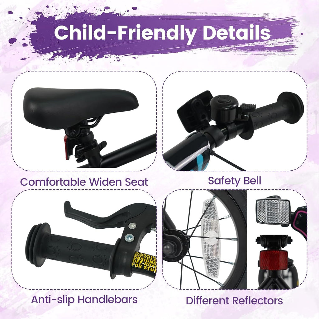 Olakids Kids Bike, 12 14 16 18 Inch BMX Style Toddlers Bike