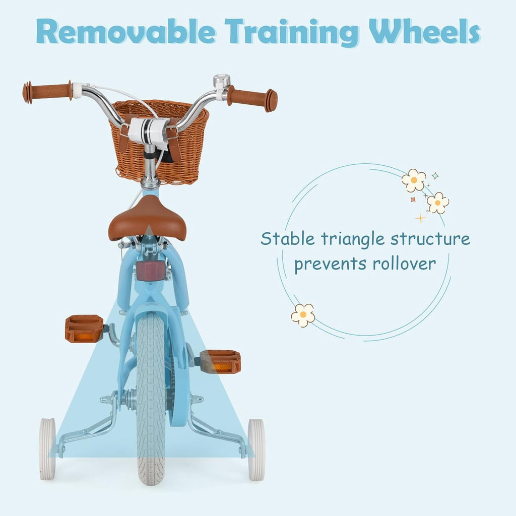 OLAKIDS Kids Bike 12/14/16/18 Inch with Training Wheels & Basket for Ages 3-8