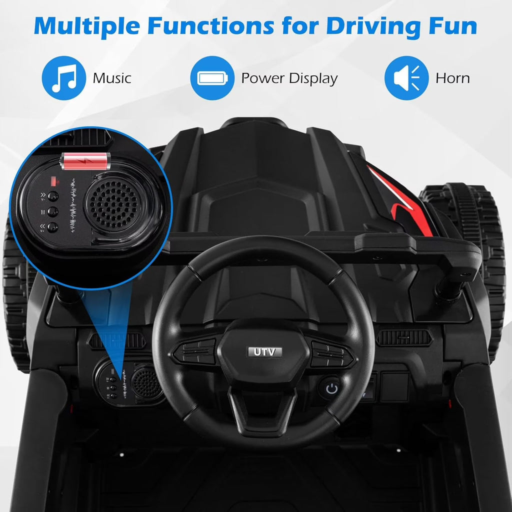 OLAKIDS 12V Ride on Car UTV, Electric Off-Road Truck for Toddlers Aged 3+ Years