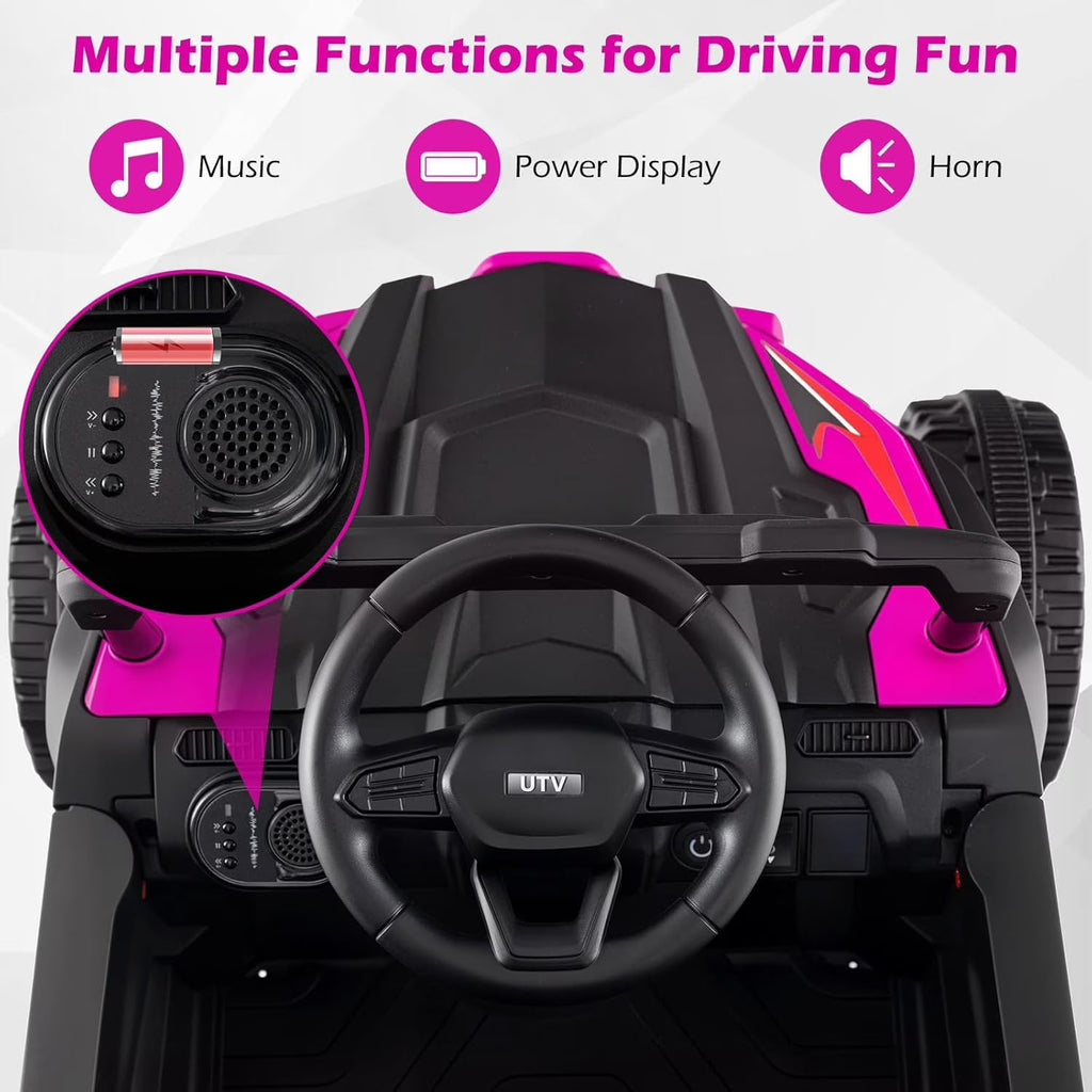 OLAKIDS 12V Ride on Car UTV, Electric Off-Road Truck for Toddlers Aged 3+ Years