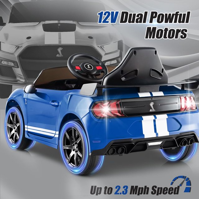 OLAKIDS Licensed Ford Mustang GT500 Ride on Car Battery Powered Electric Vehicle for Aged 3-8