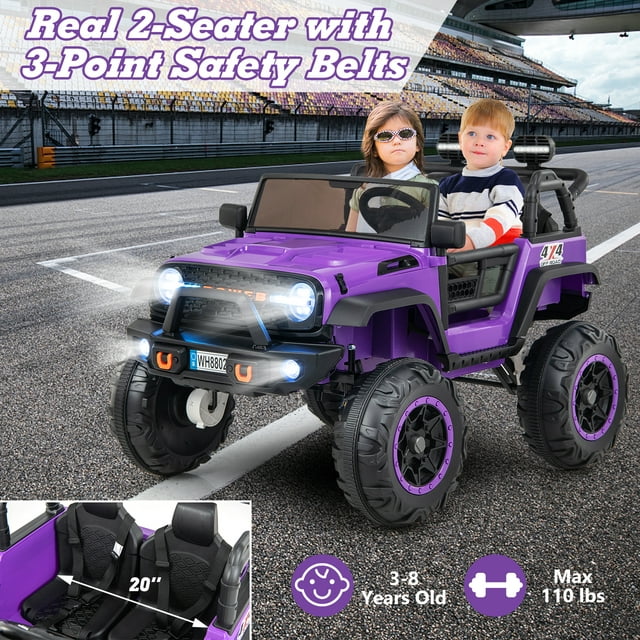 OLAKIDS 24V 2 Seater Ride on Truck 2WD/4WD Battery Powered for 3+ Boys and Girls