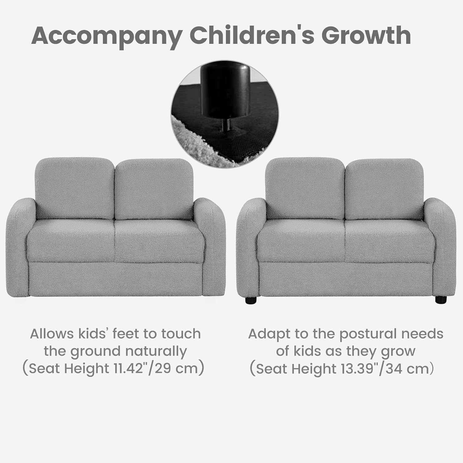 OLAKIDS Kids Sofa, 2 Seat Soft Thick Upholstered Couch for Playroom Kids Boys Girls