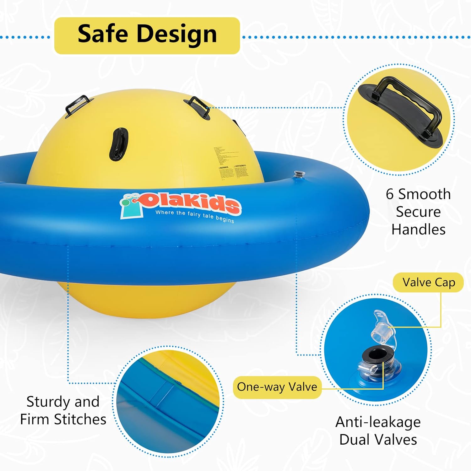 Olakids 8FT Inflatable Dome Rocker Bouncer Outdoor Kids Seesaw & Play Center