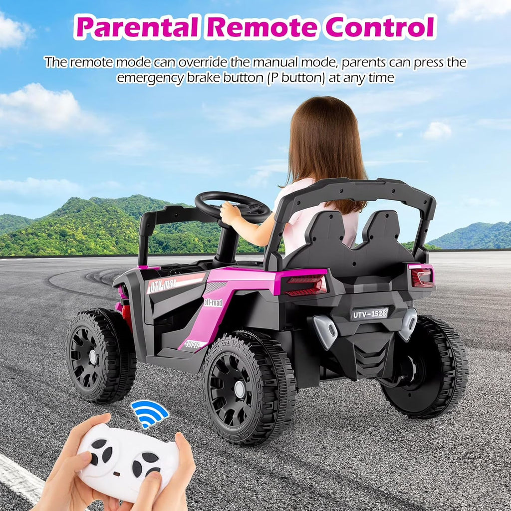 OLAKIDS 12V Ride on Car UTV, Electric Off-Road Truck for Toddlers Aged 3+ Years