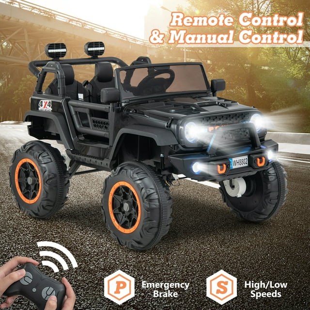 OLAKIDS 24V 2 Seater Ride on Truck 2WD/4WD Battery Powered for 3+ Boys and Girls