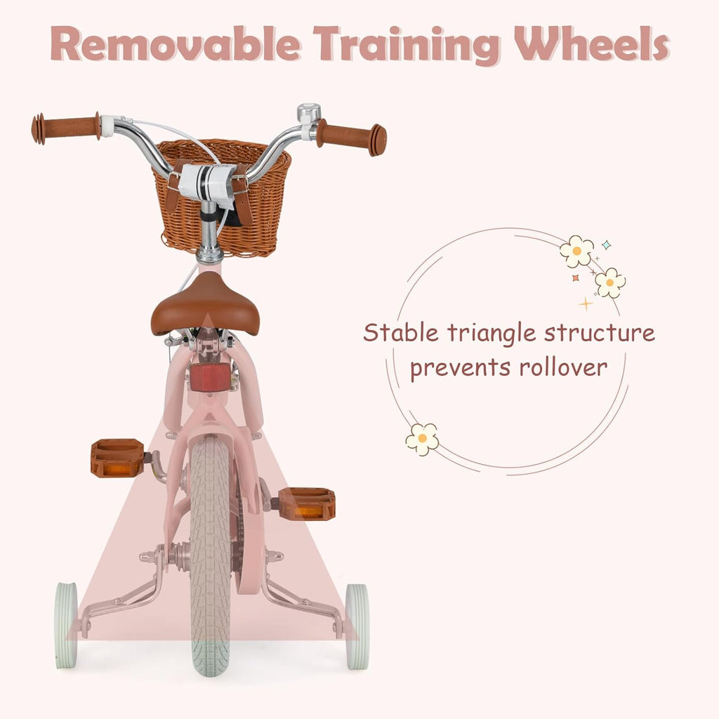 OLAKIDS Kids Bike 12/14/16/18 Inch with Training Wheels & Basket for Ages 3-8