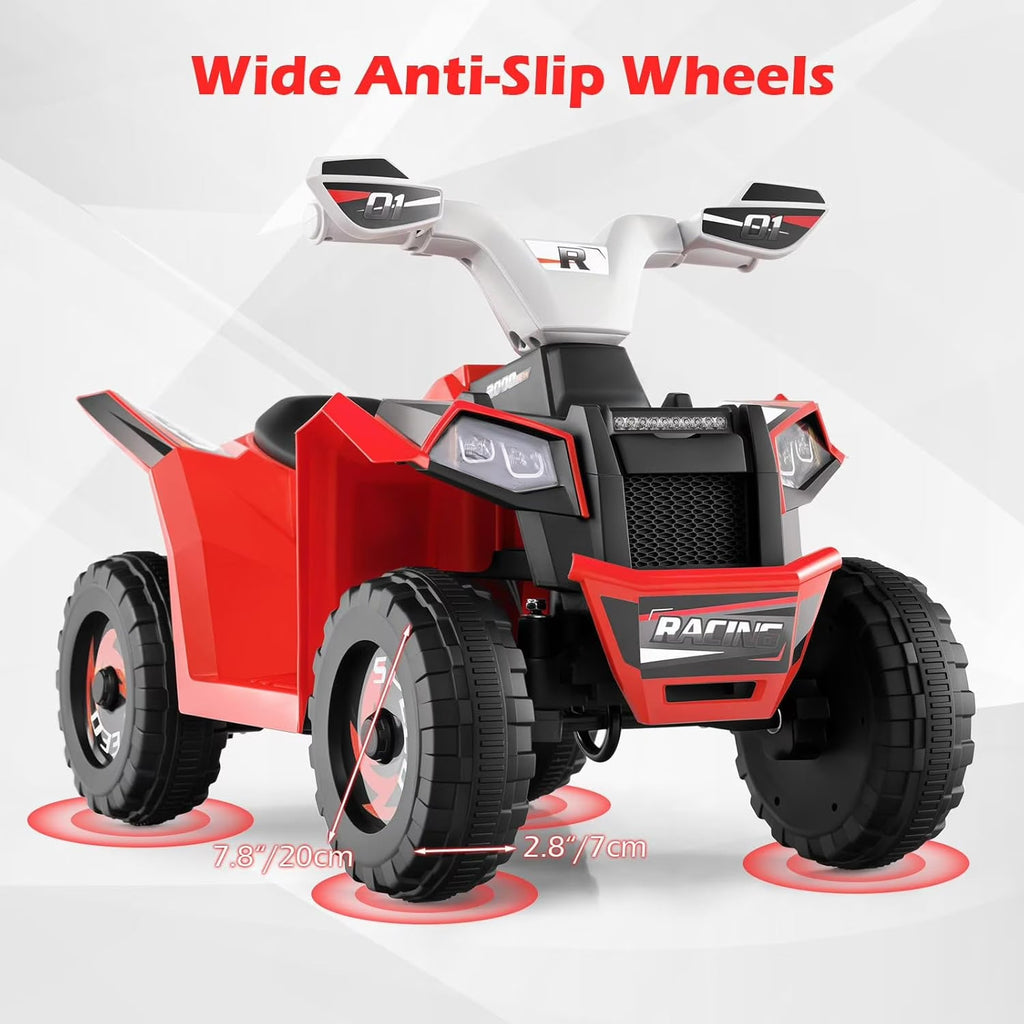 OLAKIDS 6V Kids ATV Ride On Toy with Removable Trailer and Wear Resistant Wheels
