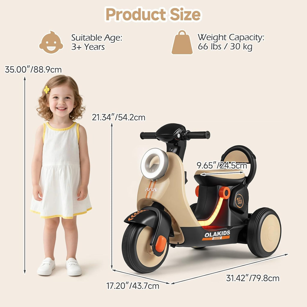 OLAKIDS 6V Electric Motorcycle for Kids