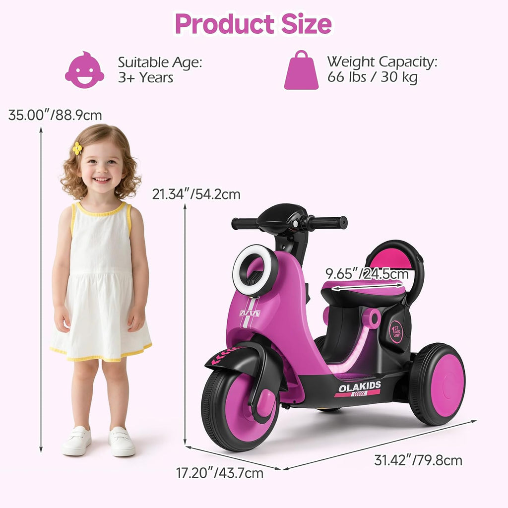 OLAKIDS 6V Electric Motorcycle for Kids