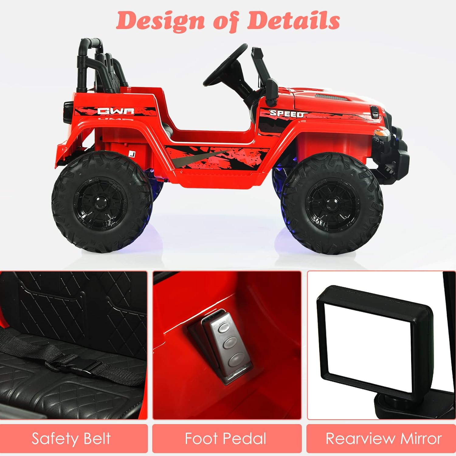 OLAKIDS Kids Ride on Truck 12V Electric Vehicle with Remote Control
