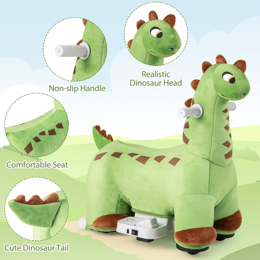 OLAKIDS 6V Electric Dinosaur Ride On Toy with Music for Kids Ages 3+