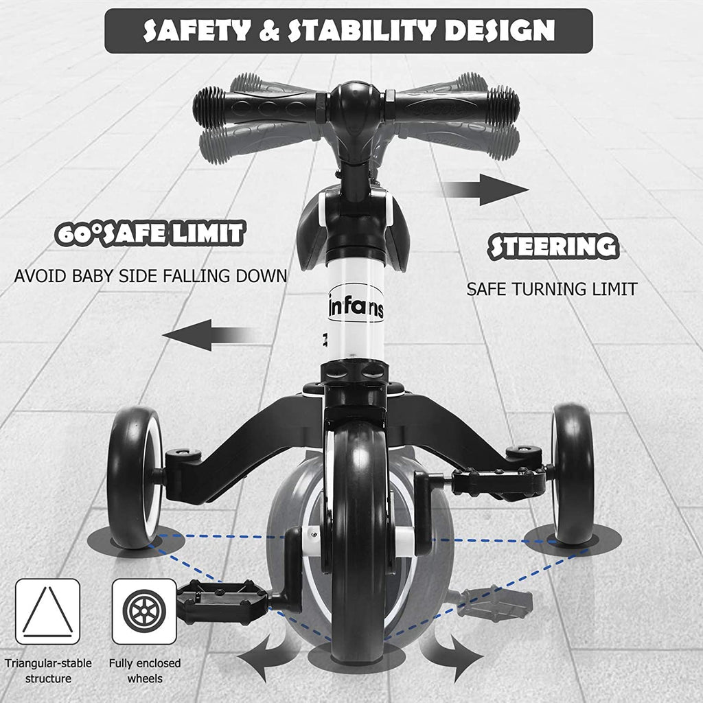 Kids 3 Wheels Tricycles  Wheels with Detachable Pedal OLAKIDS