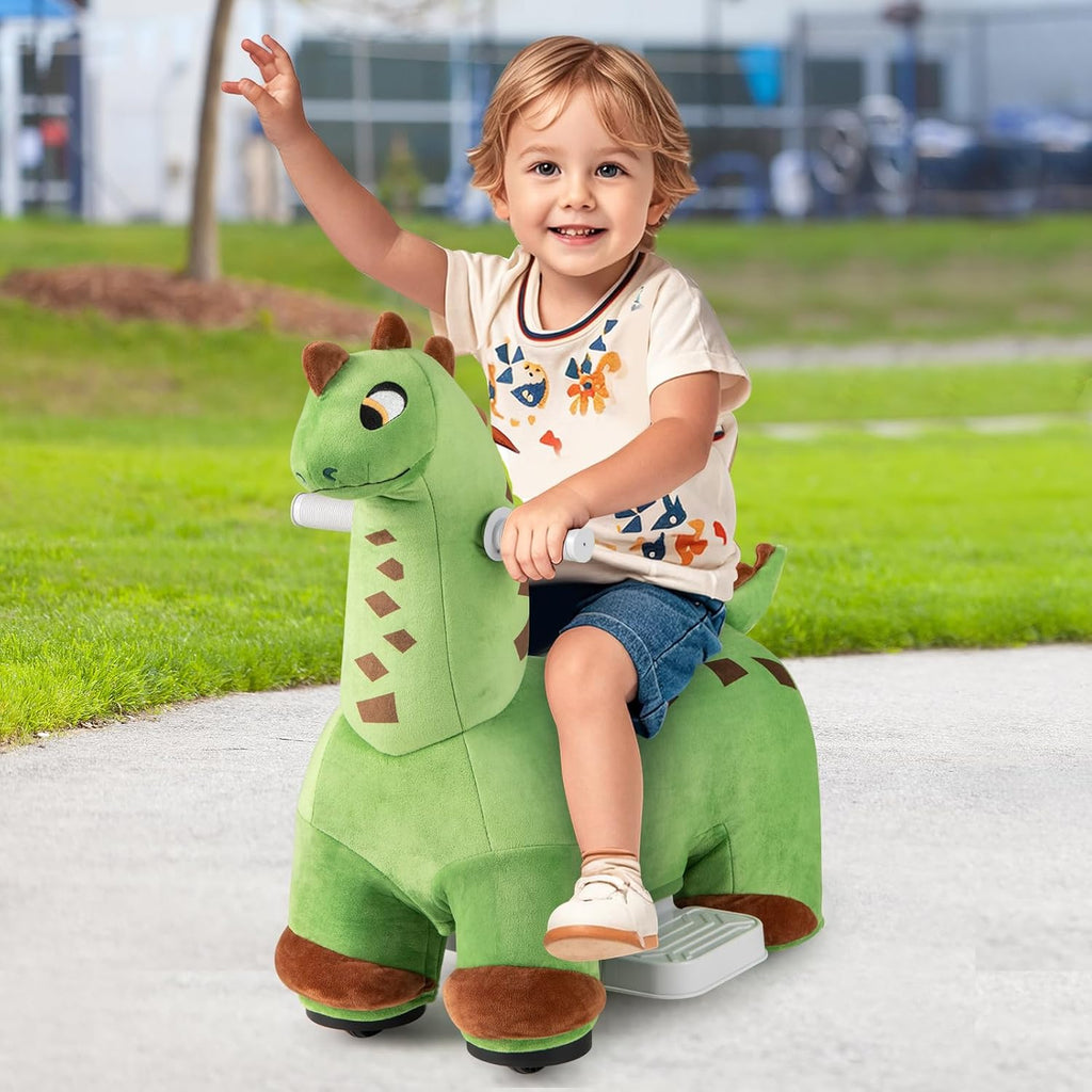 OLAKIDS 6V Electric Dinosaur Ride On Toy with Music for Kids Ages 3+