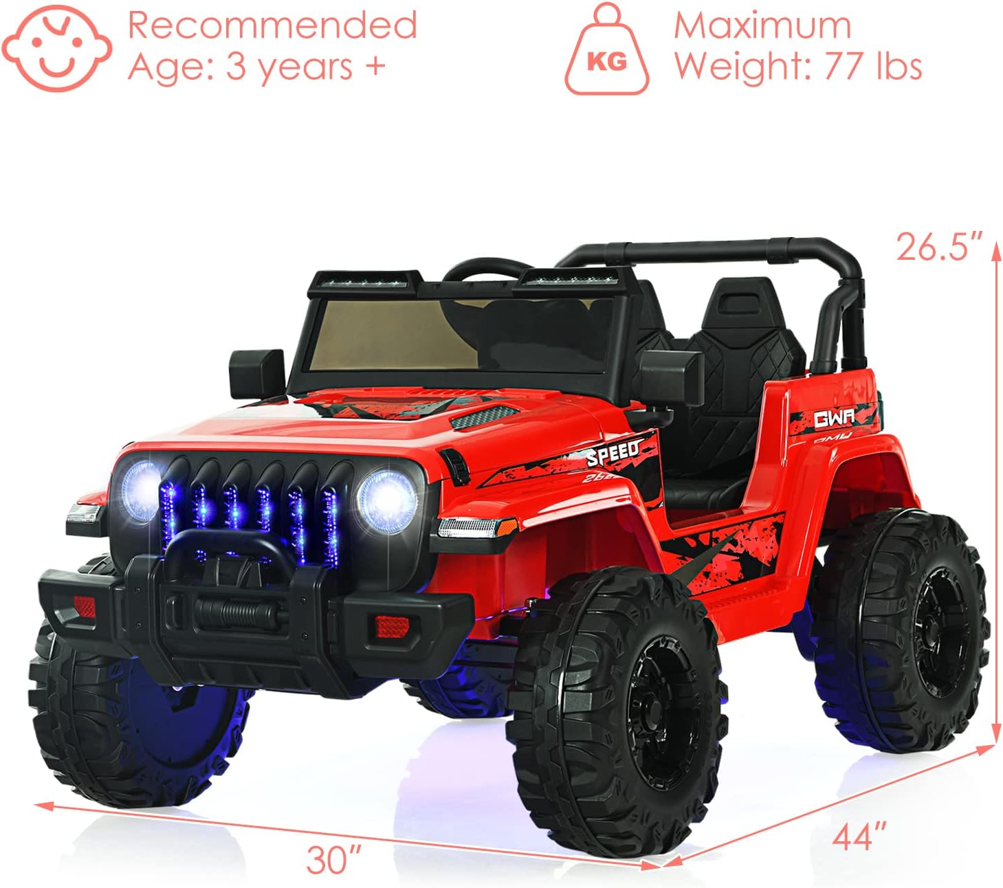 OLAKIDS Kids Ride on Truck 12V Electric Vehicle with Remote Control