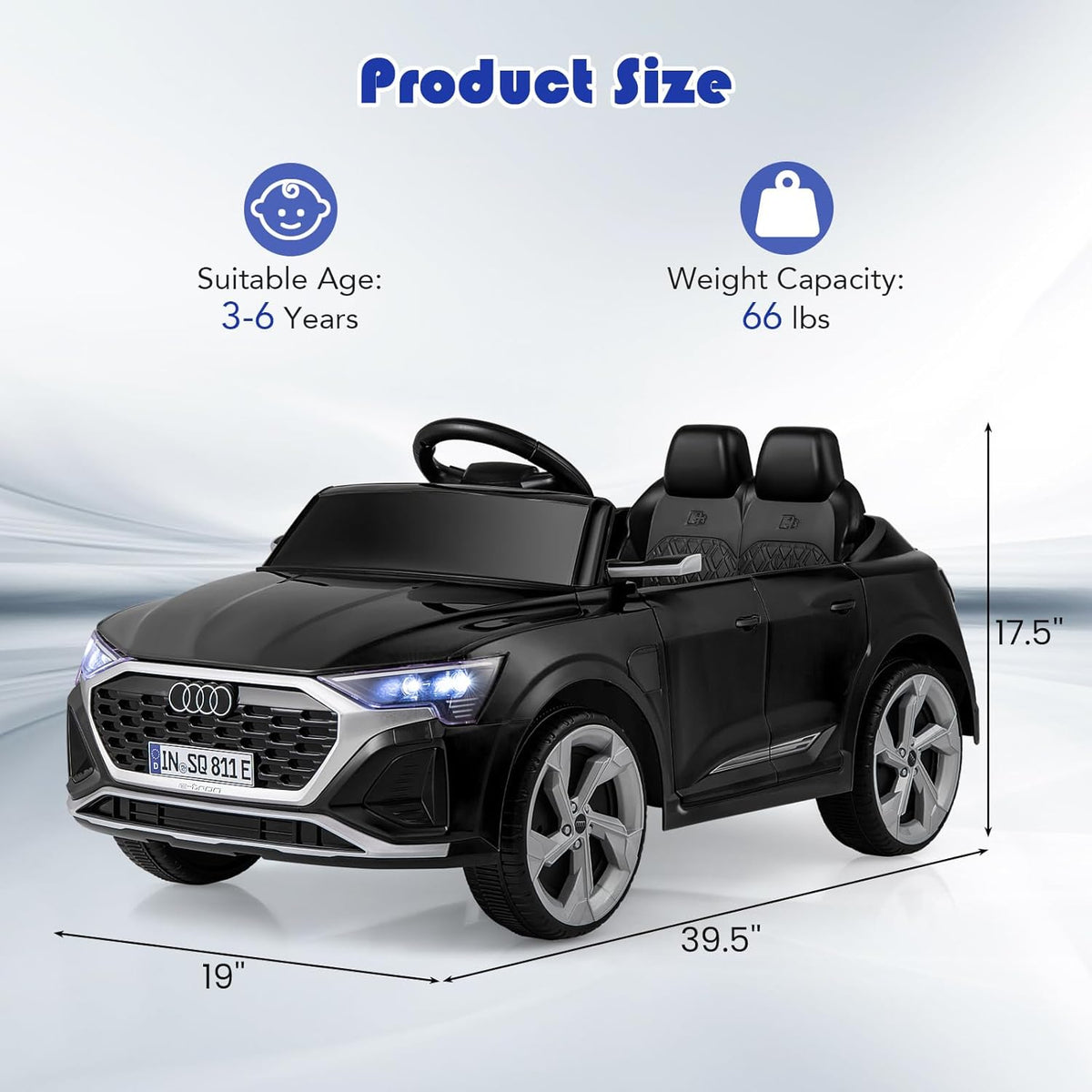 OLAKIDS Licensed 12V Audi SQ8 Ride on Car Kids Electric Vehicle with Remote Control