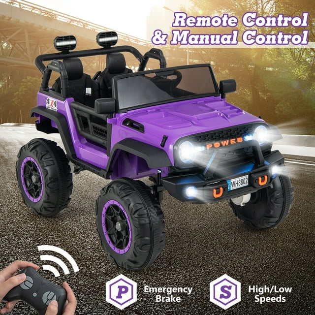 OLAKIDS 24V 2 Seater Ride on Truck 2WD/4WD Battery Powered for 3+ Boys and Girls
