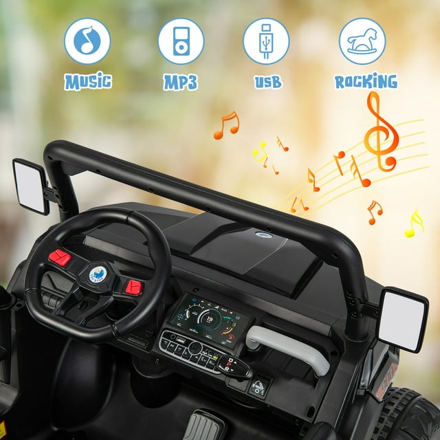 OLAKIDS 2 Seater Ride On UTV, 12V Kids Electric Vehicle Dump Truck