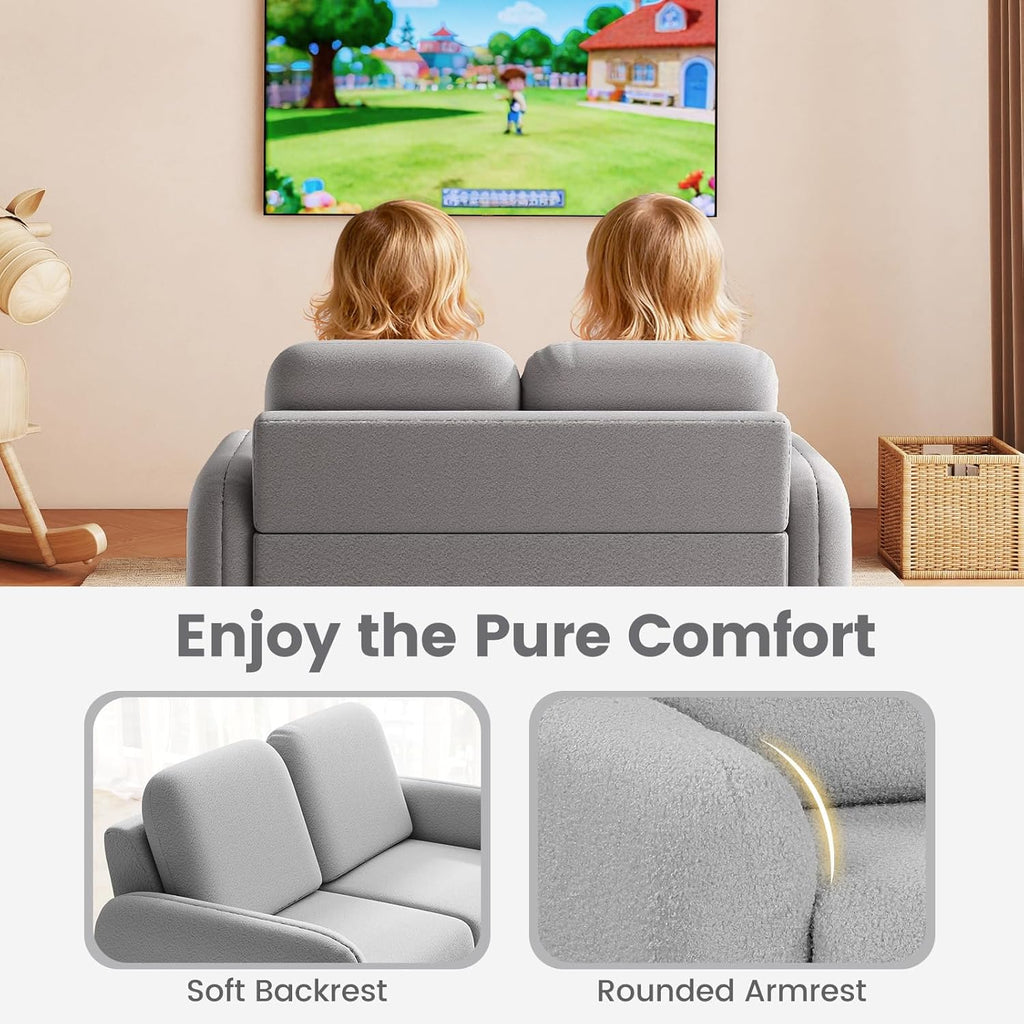 OLAKIDS Kids Sofa, 2 Seat Soft Thick Upholstered Couch for Playroom Kids Boys Girls