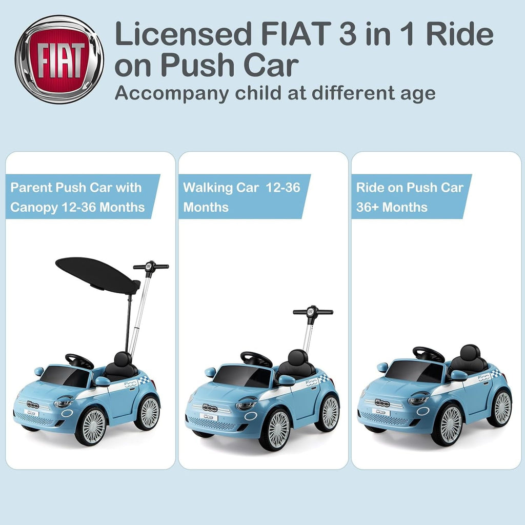 OLAKIDS Licensed Fiat 500 Ride on Push Car for Kids Toddlers 18 Month+