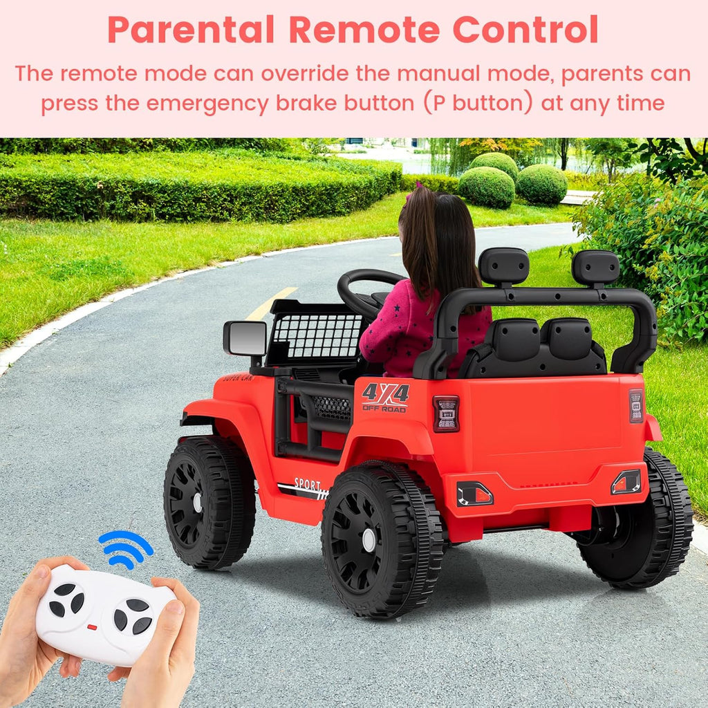 OLAKIDS 12V Ride On Truck, Battery Powered Electric Vehicle for Kids with Remote Control Ride on Toy for 3+ Boys Girls