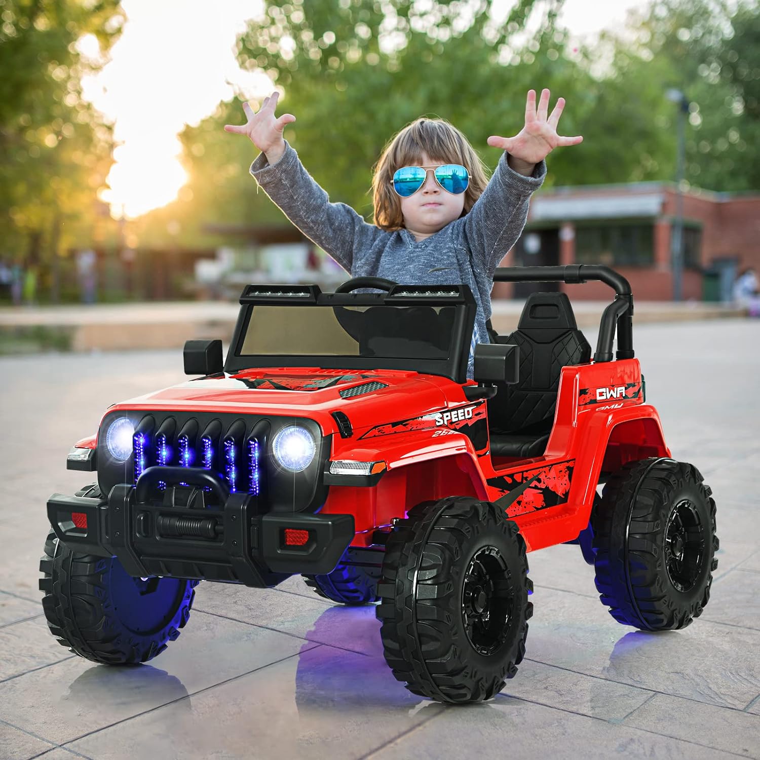 OLAKIDS Kids Ride on Truck 12V Electric Vehicle with Remote Control