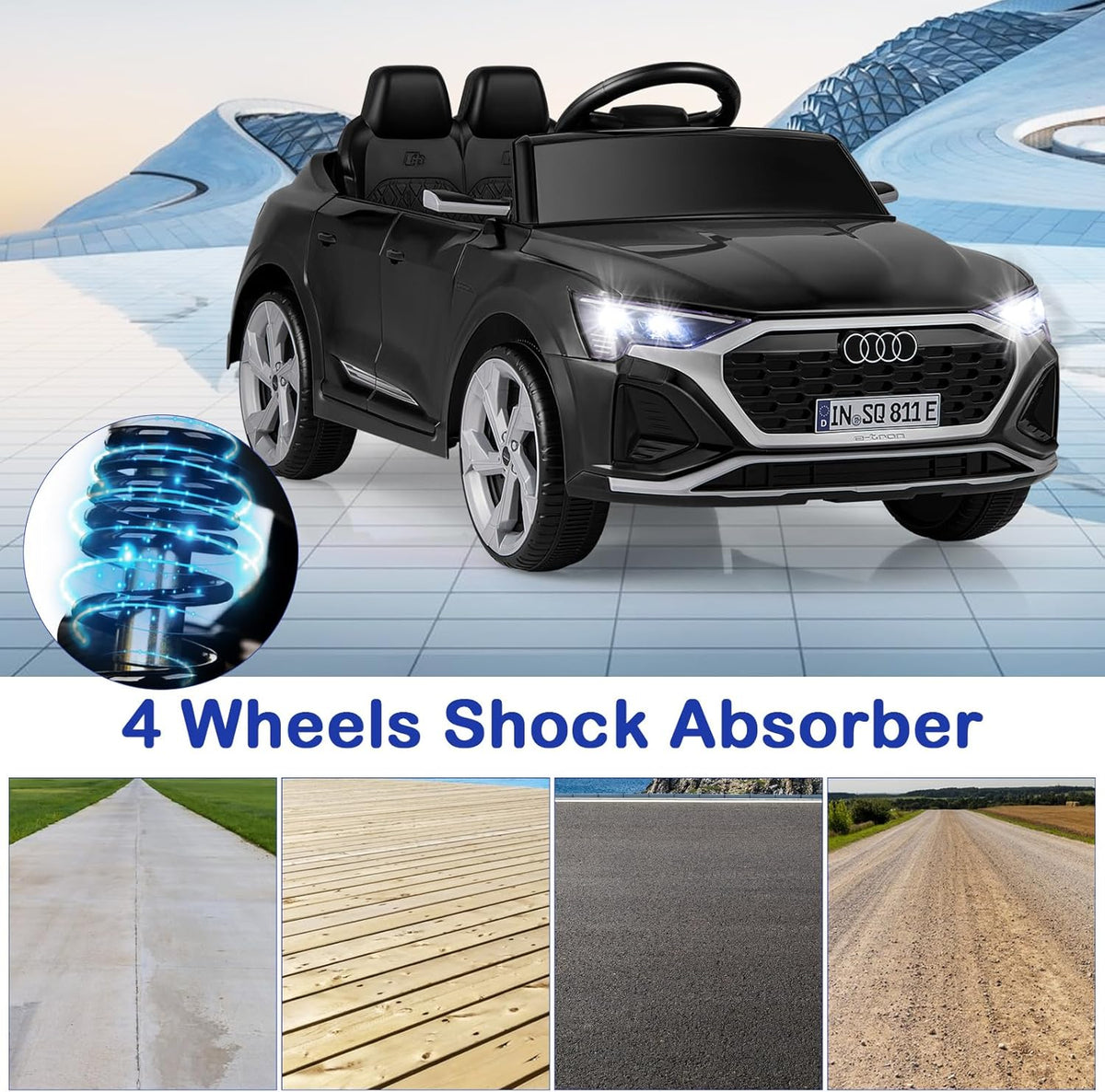 OLAKIDS Licensed 12V Audi SQ8 Ride on Car Kids Electric Vehicle with Remote Control