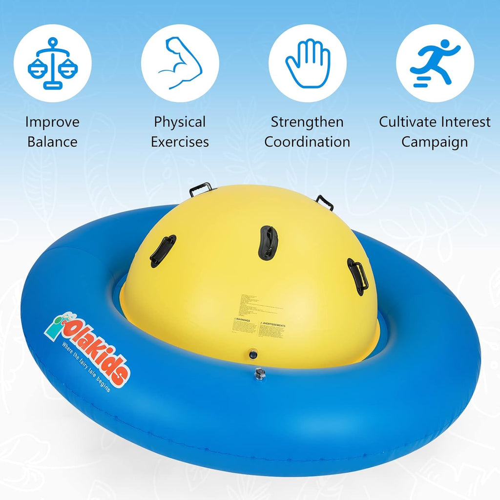 Olakids 8FT Inflatable Dome Rocker Bouncer Outdoor Kids Seesaw & Play Center
