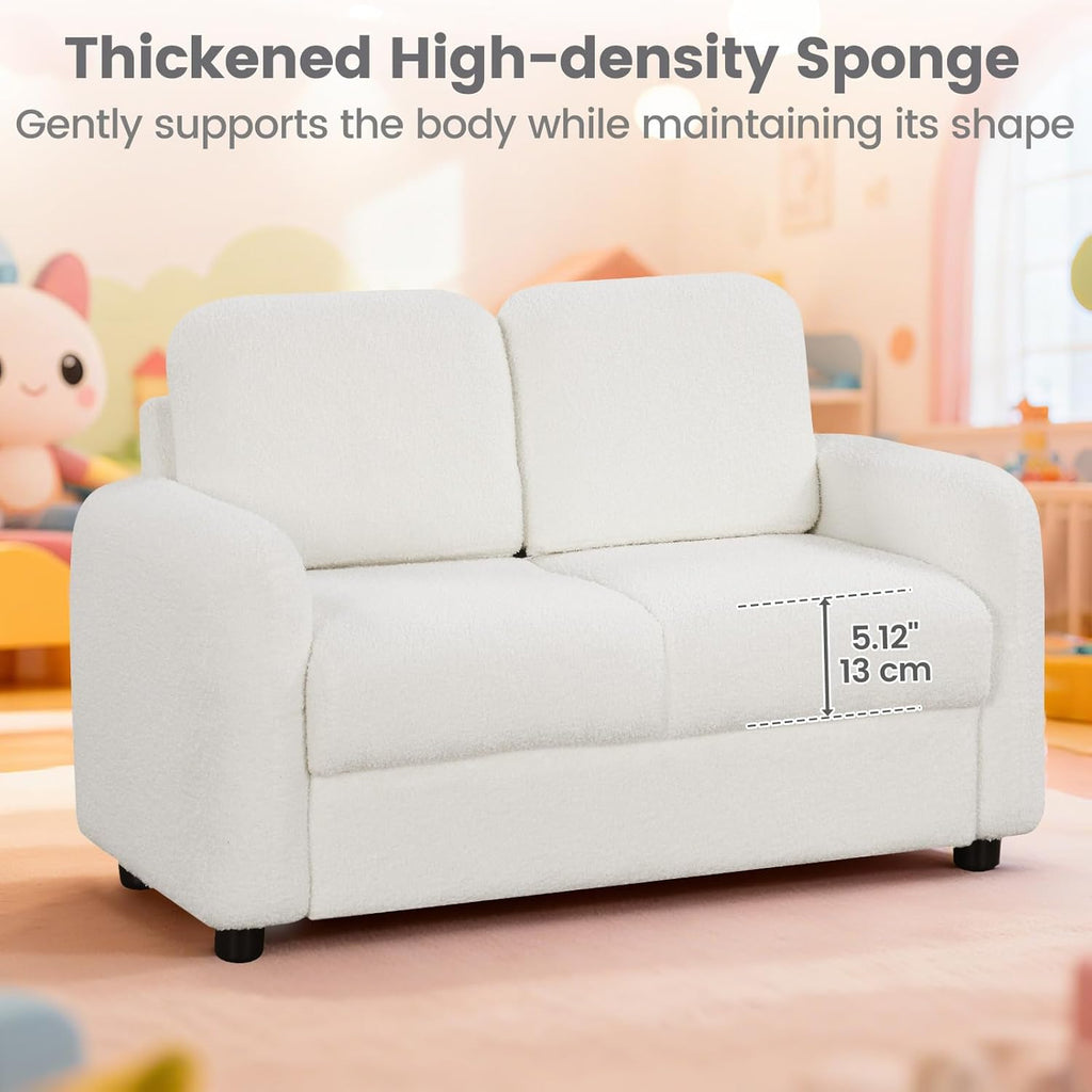 OLAKIDS Kids Sofa, 2 Seat Soft Thick Upholstered Couch for Playroom Kids Boys Girls