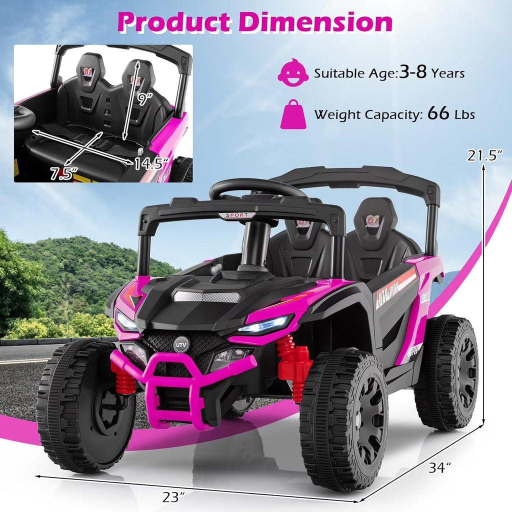 OLAKIDS 12V Ride on Car UTV, Electric Off-Road Truck for Toddlers Aged 3+ Years