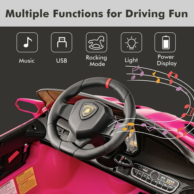 OLAKIDS 2 Seater Kids Ride on Car 12V 4WD Licensed Lamborghini Veneno