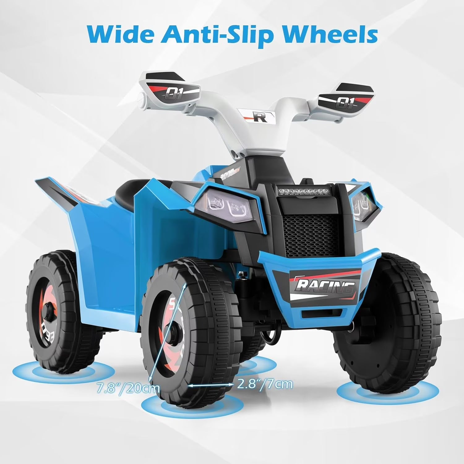 OLAKIDS 6V Kids ATV Ride On Toy with Removable Trailer and Wear Resistant Wheels