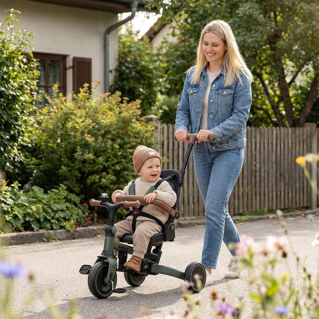 OLAKIDS 9-in-1 Foldable Toddler Tricycle Converts to Balance Bike for 1-6 Years