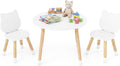 Olakids Kids Table and Chair Set, Toddler 3-Piece Round Desk for Playing Eating Drawing Reading Art Crafts
