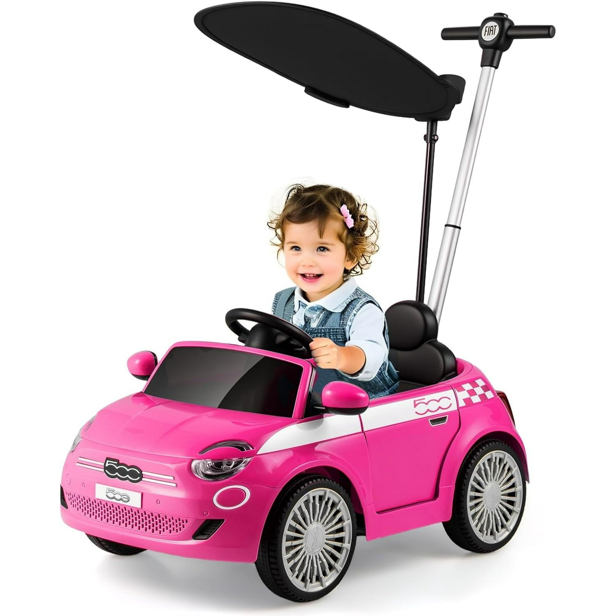 OLAKIDS Licensed Fiat 500 Ride on Push Car for Kids Toddlers 18 Month+