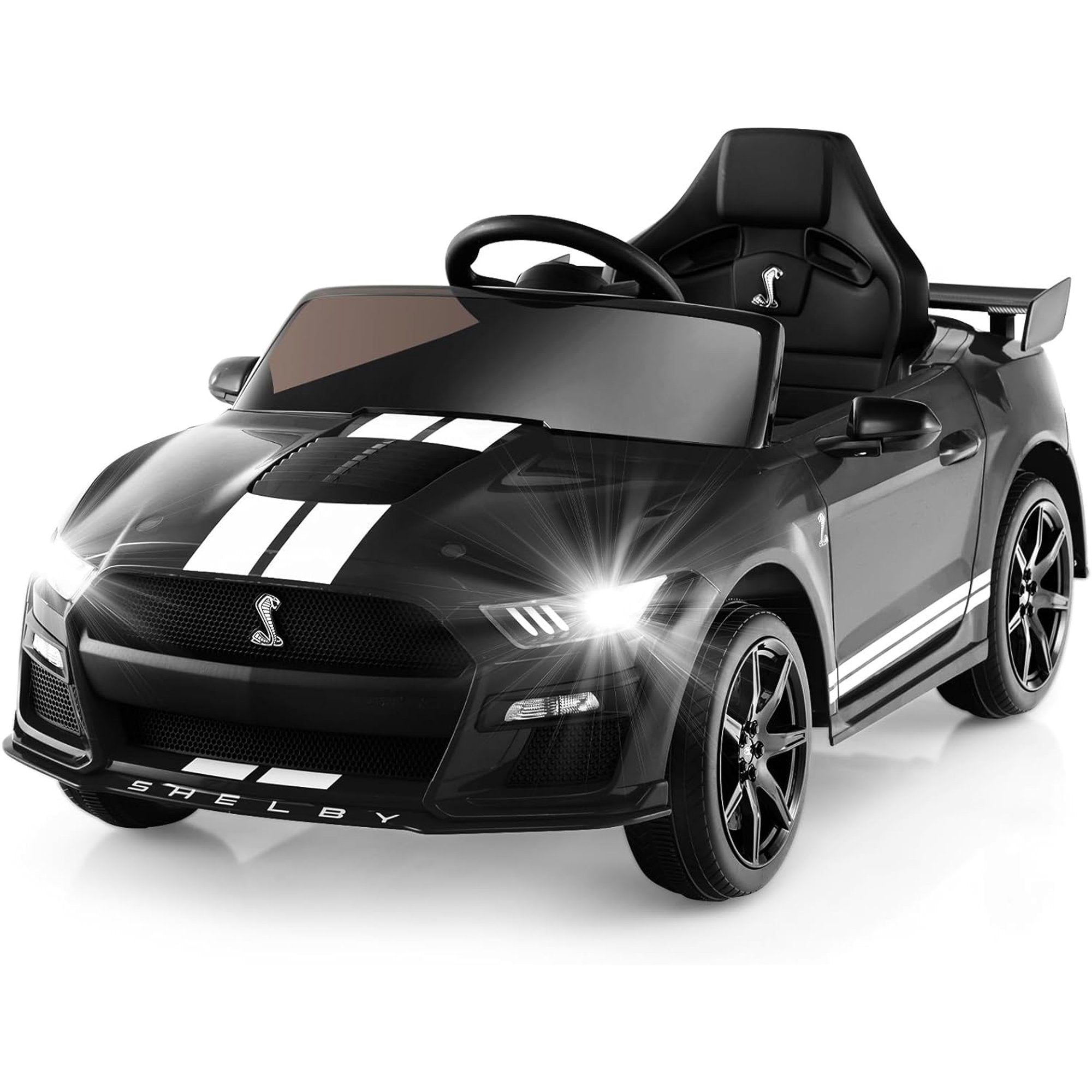 OLAKIDS Licensed Ford Mustang GT500 Ride on Car Battery Powered Electric Vehicle for Aged 3-8