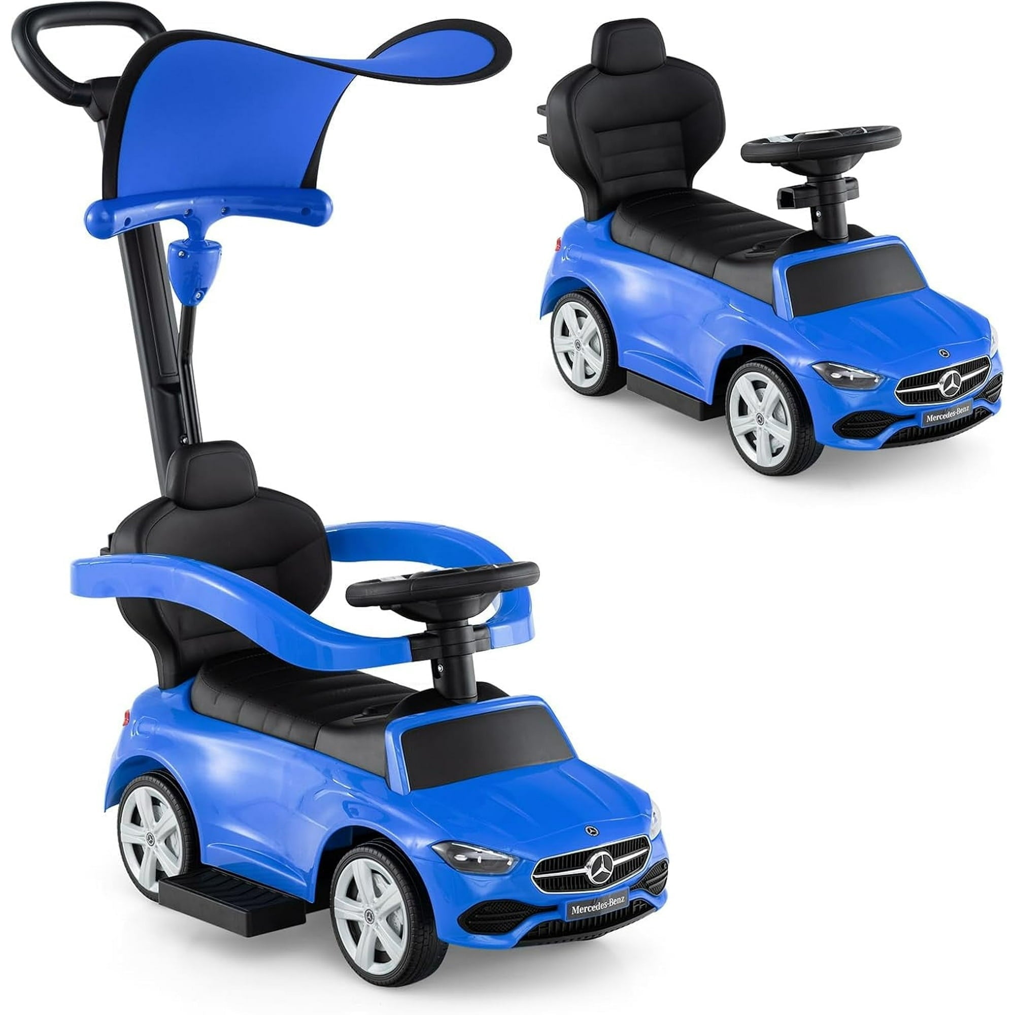 OLAKIDS Licensed Mercedes Benz Push Car for Toddlers, 3 in 1 Baby Stroller