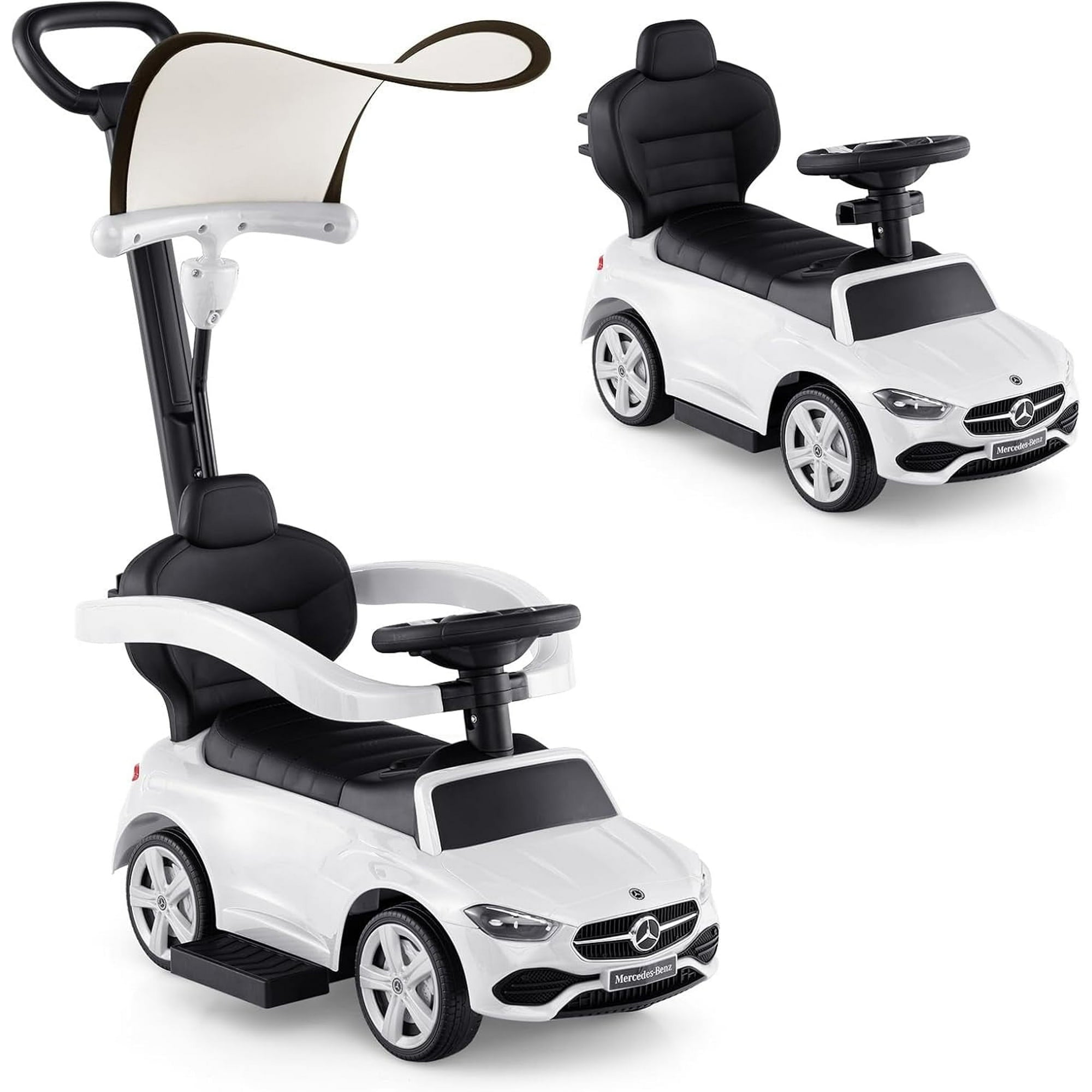 OLAKIDS Licensed Mercedes Benz Push Car for Toddlers, 3 in 1 Baby Stroller
