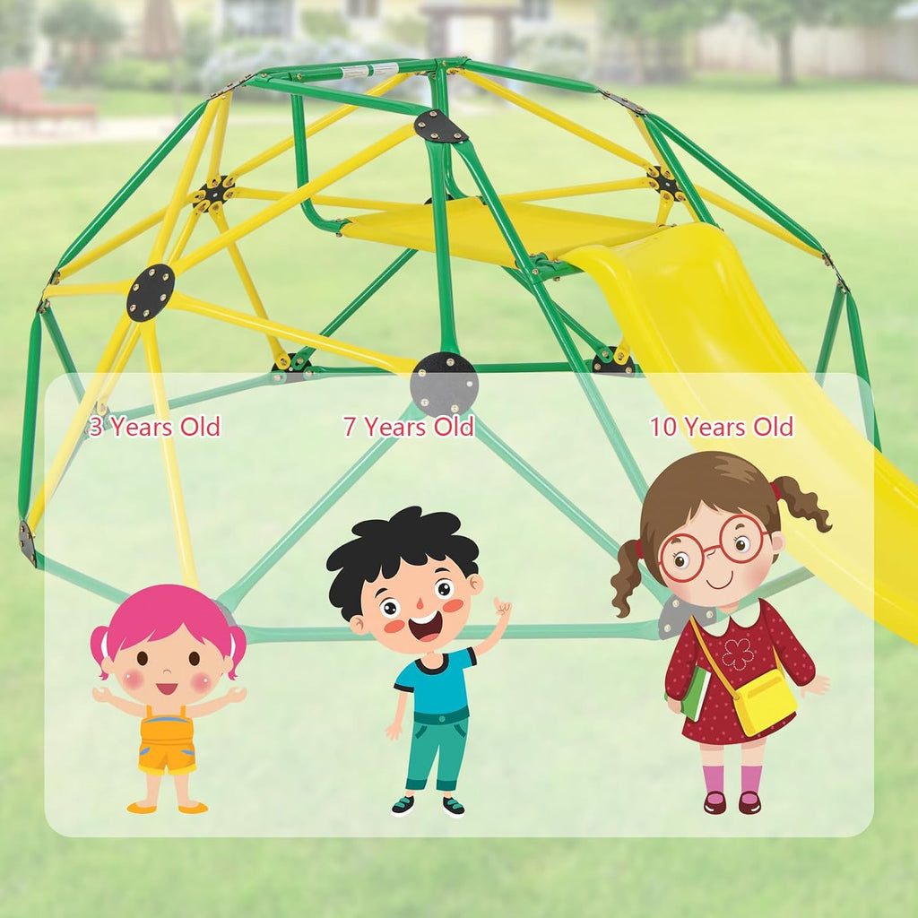 Olakids Climbing Dome with Slide Climb Structure Backyard Playground Center Equipment for Toddlers