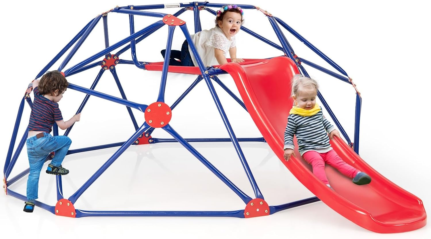Olakids Climbing Dome with Slide Climb Structure Backyard Playground Center Equipment for Toddlers