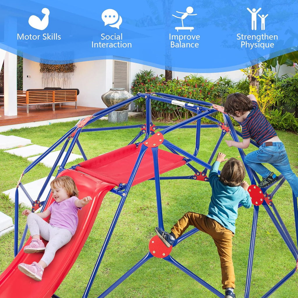 Olakids Climbing Dome with Slide Climb Structure Backyard Playground Center Equipment for Toddlers
